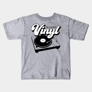 Vinyl Records - The Real Deal - Retro Record Player Turntable Kids T-Shirt